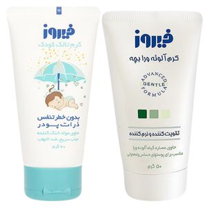 کرم خنک کننده و ضد التهاب و کرم آلوئه‌ورا کودک فیروز مدل talc مجموعه 2 عددی